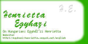 henrietta egyhazi business card